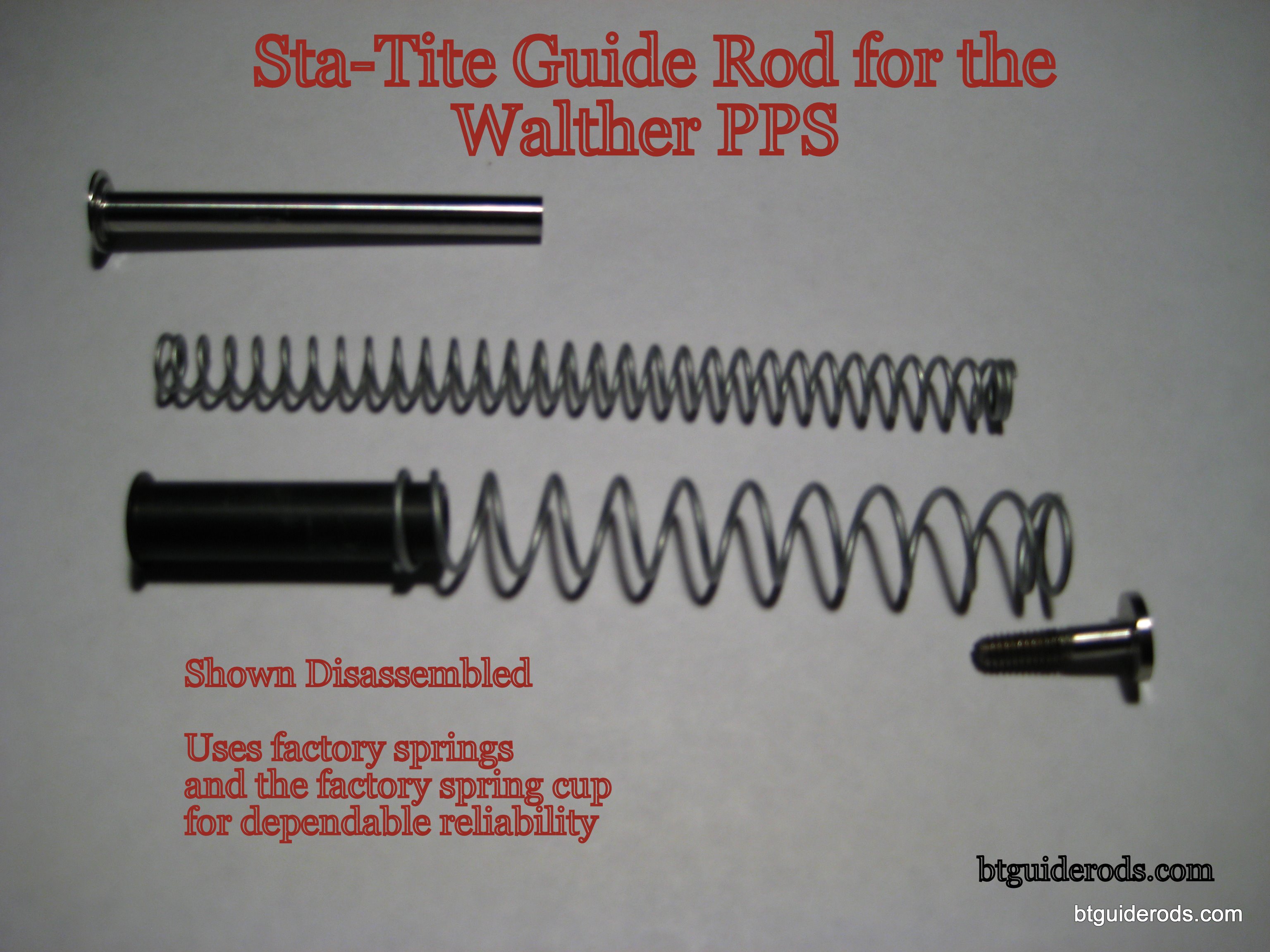 Stainless Recoil Assembly for the Walther PPS-M2 and Classic Guide Rod 